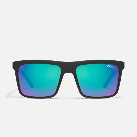 New Quay Level Up Matte Black Frame / Navy Polarized Lens Sunglasses Unisex NWOT - Picture 1 of 11